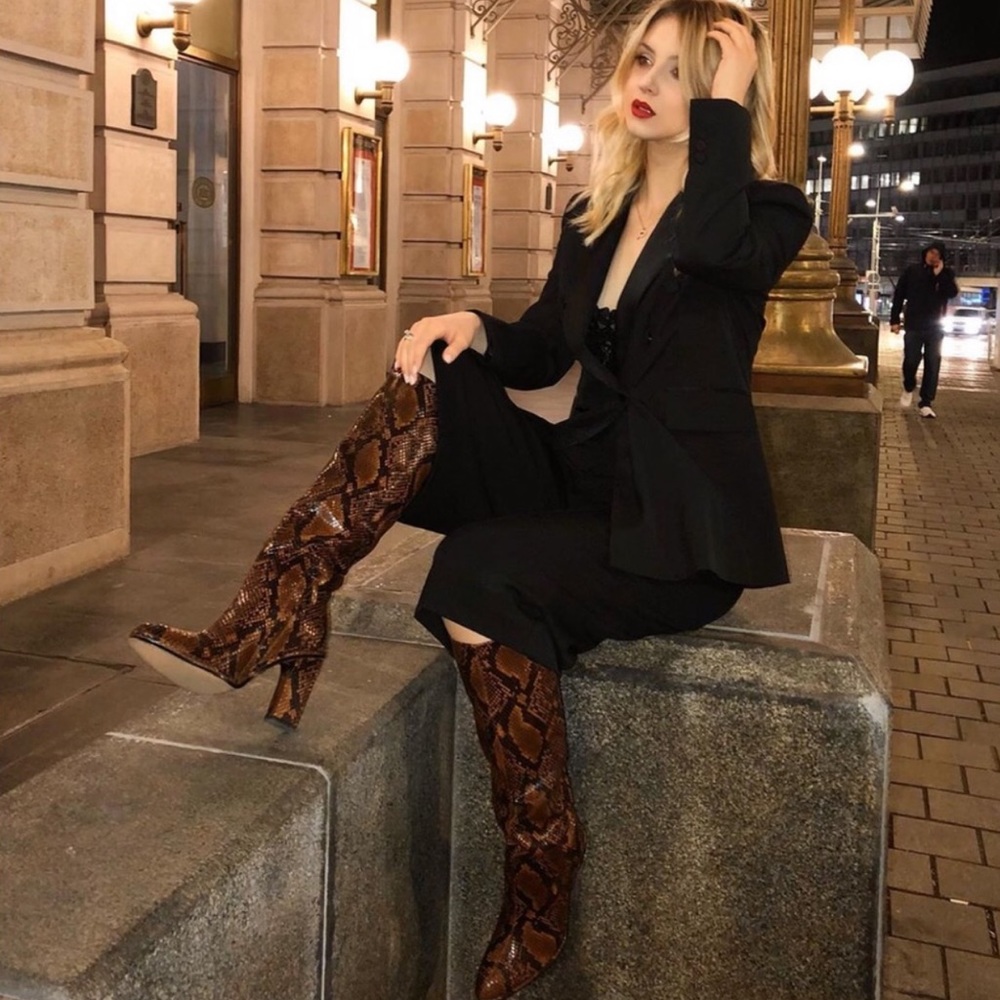 Zara animal print boots
